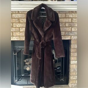 Banana Republic Rich Brown Luxury Faux Fur Coat